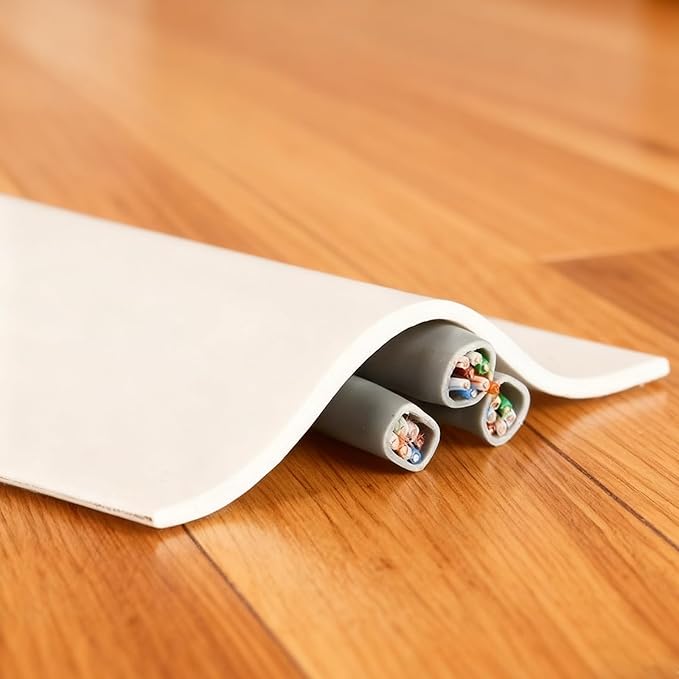 Selbstklebende, Flexible Kabelabdeckung Zum Schutz Von Kabeln An Wänden Und Böden In Wohnungen, Büros Und Garagen, Weiß, 3 M