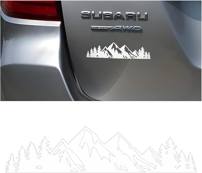 Cgeamdy Bergaufkleber Für Auto, Camping, Wohnwagen, Anhänger - Wald-vinyl-grafikset (weiß)
