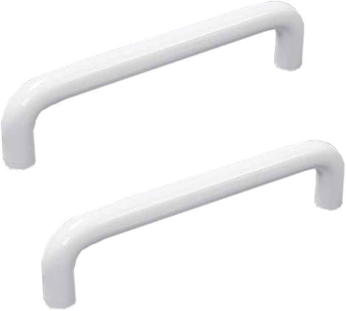 Set Mit 2 Bogenförmigen Schrankgriffen, Möbelgriffen, Weißem Aluminium, Küchenschrankgriff, Küchenmöbelgriffen, Schubladengriff