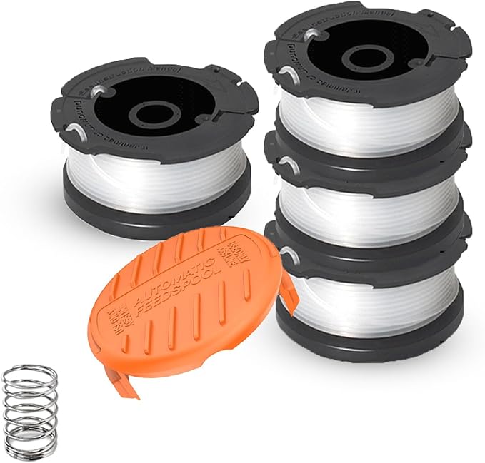 4-teilige Trimmerfaden-spule, Kompatibel Mit Black & Decker, Ersatz-nylon-trimmerfadenspule, Kompatibel Mit Black & Decker A6481, A6485, Af-100, Inklusive 1 Schutzkappe Und 1 Feder
