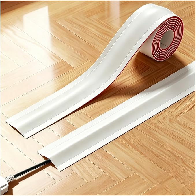 Flexible Kabelabdeckung, Selbstklebendes Kabelmanagement Für Kabel An Wänden, Böden, In Wohnungen, Büros, Garagen, Weiß, 3 M