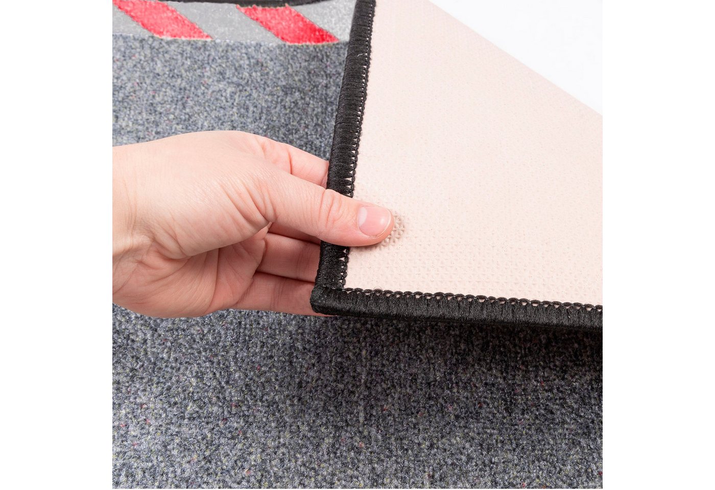 Karat Bodenschutzmatte Kabelmatte mit Warnumrandung, Bodenschutz, 100% Polyamid