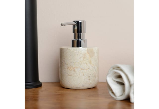 wohnfreuden Seifenspender Marmor Seifenspender Lasa creme, 30836