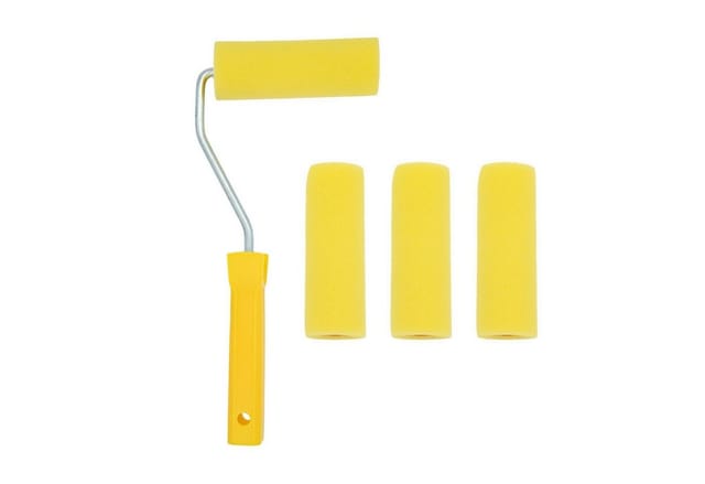 BENSON Farbroller Maler Set 5 tlg. Farbroller Schaumwalzen, Schaumstoffwalzen, Farbwalzenhalter