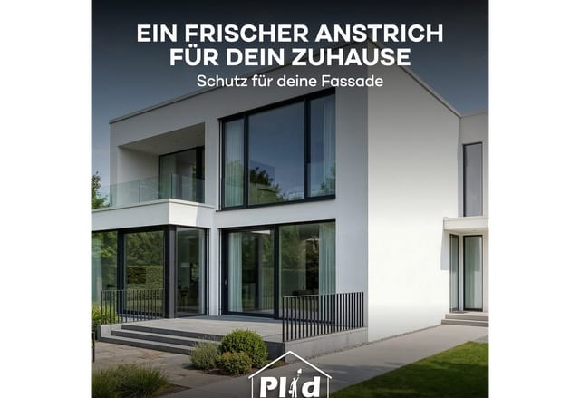 plid Fassadenfarbe Farbe für Fassaden Außen Wetter & UV-beständig / Hochwertig, Schnelltrocknend