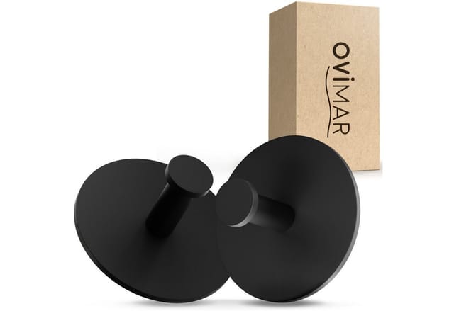 ovimar Handtuchhaken Danksoya, (1-St), aus Edelstahl in Schwarz zur Zum Kleben