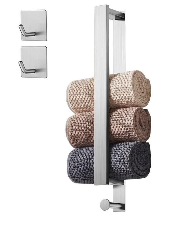 Refined Living Handtuchstange Ohne Bohren Handtuchhalter Selbstklebend für Bad mit 2 Handtuchhaken, 40cm Rostfreier Edelstahl,Bath Towel Holder,für Badezimmer & Küche