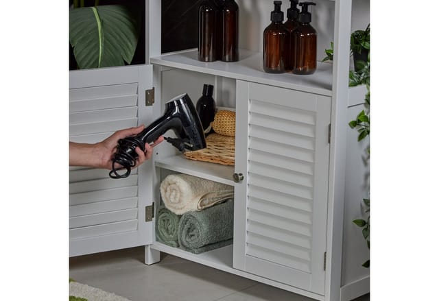relaxdays Beistellschrank Weißer Badschrank (1-St)