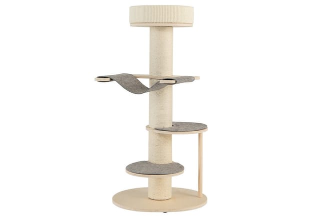 COSTWAY Kratzbaum, 120cm, mit Hängematte & 3 Plattformen & Kratzsäule
