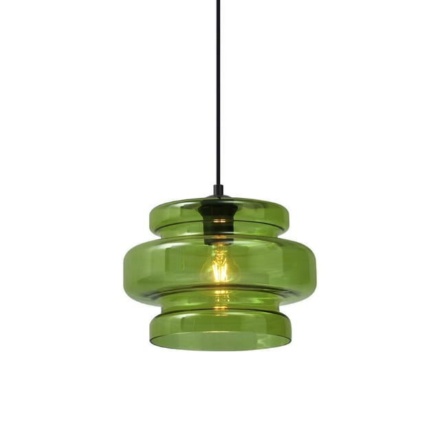 Qazqa Pendelleuchte Denise, ohne Leuchtmittel, E27, Grün, Retro, Glas, 1-flammig