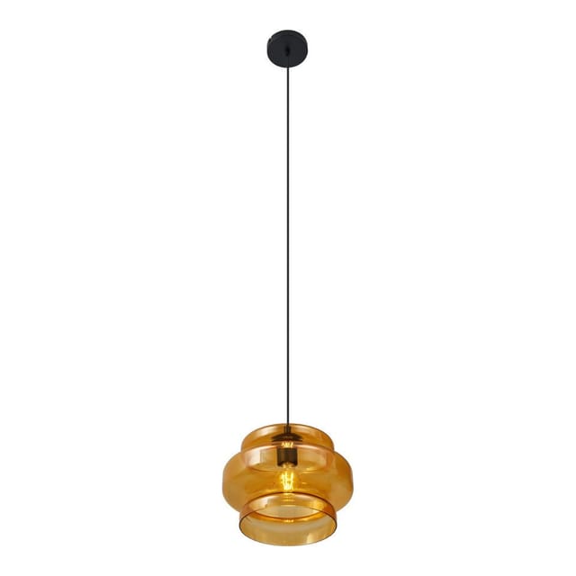 Qazqa Pendelleuchte Denise, ohne Leuchtmittel, E27, Orange, Retro, Glas, 1-flammig