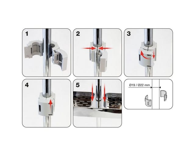 Euroshowers GmbH Duschablage für Duschstange Chrom ohne Bohren