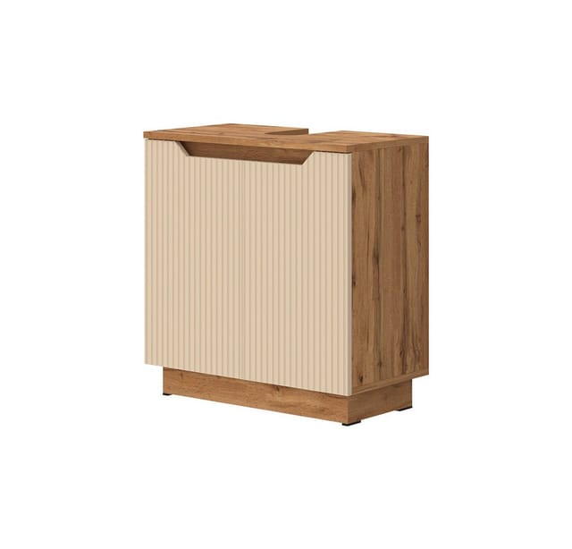 Vicco Waschbeckenunterschrank Lotta, Eiche/Kaschmir gestreift, 59.8 x 62.1 cm mit 2 Türen (1-St)