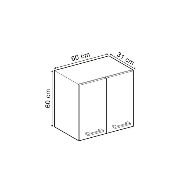 Vicco Hängeschrank R-Line, Anthrazit Landhaus/Anthrazit, 60 cm (1-St)