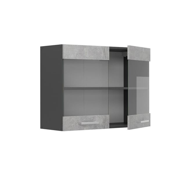 Vicco Glashängeschrank R-Line, Beton/Anthrazit, 80 cm (1-St)