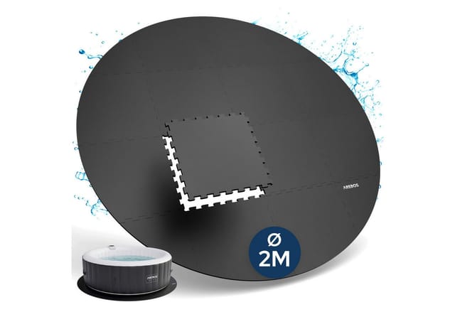 Arebos Whirlpoolmatte Spa Pool Bodenschutzmatte - rund - EVA - Whirlpool Unterlage Puzzle, (16-tlg., 16'er Set), Whirlpool Bodenschutzmatte, isolierend & rutschhemmend, Outdoor