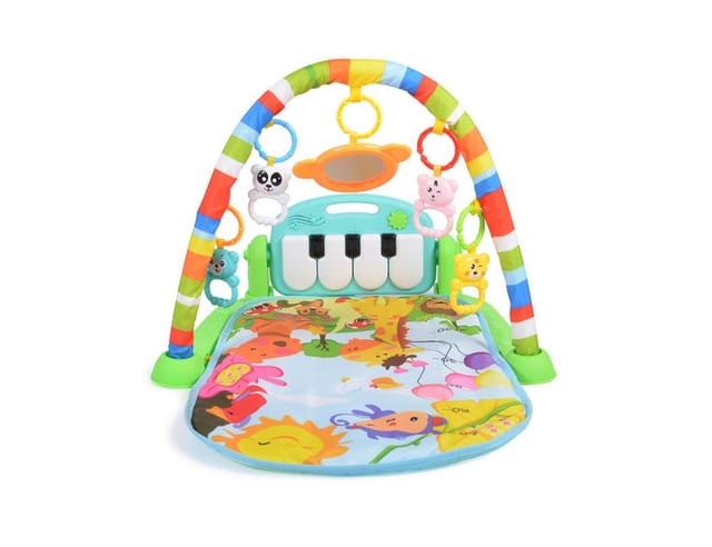 Moni Spielbogen Spielcenter Fitness Boy, Dschungeltiere Spielbogen Krabbeldecke Musiktasten