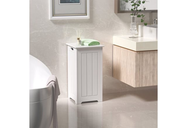 COSTWAY Wäscheschrank Wäschekorb schmal mit Deckel,Höhe 61cm,Badezimmer