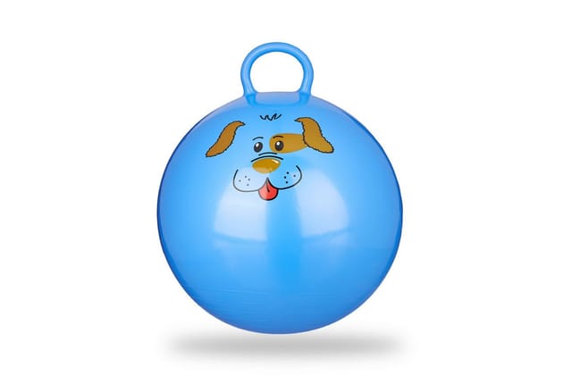 relaxdays Hüpfball 2 x Hüpfball Kinder blau