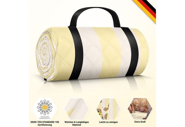 Picknickdecke HOEL® Picknickdecke 200x200 cm wasserabweisend + isoliert XXL, HOEL