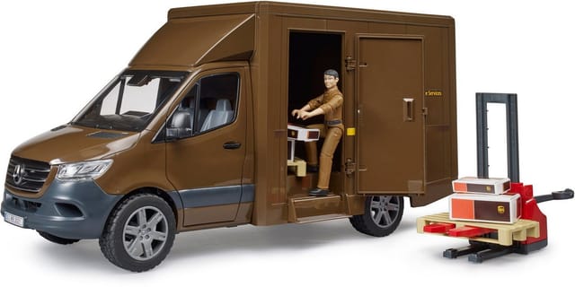 Bruder® Spielzeug-Transporter MB Sprinter UPS mit Fahrer und Zubehör 02678