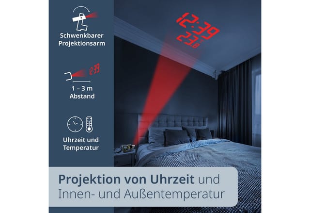 ADE WS1911 Wetterstation (Wetterstation mit Projektion und Funk-Außensensor)