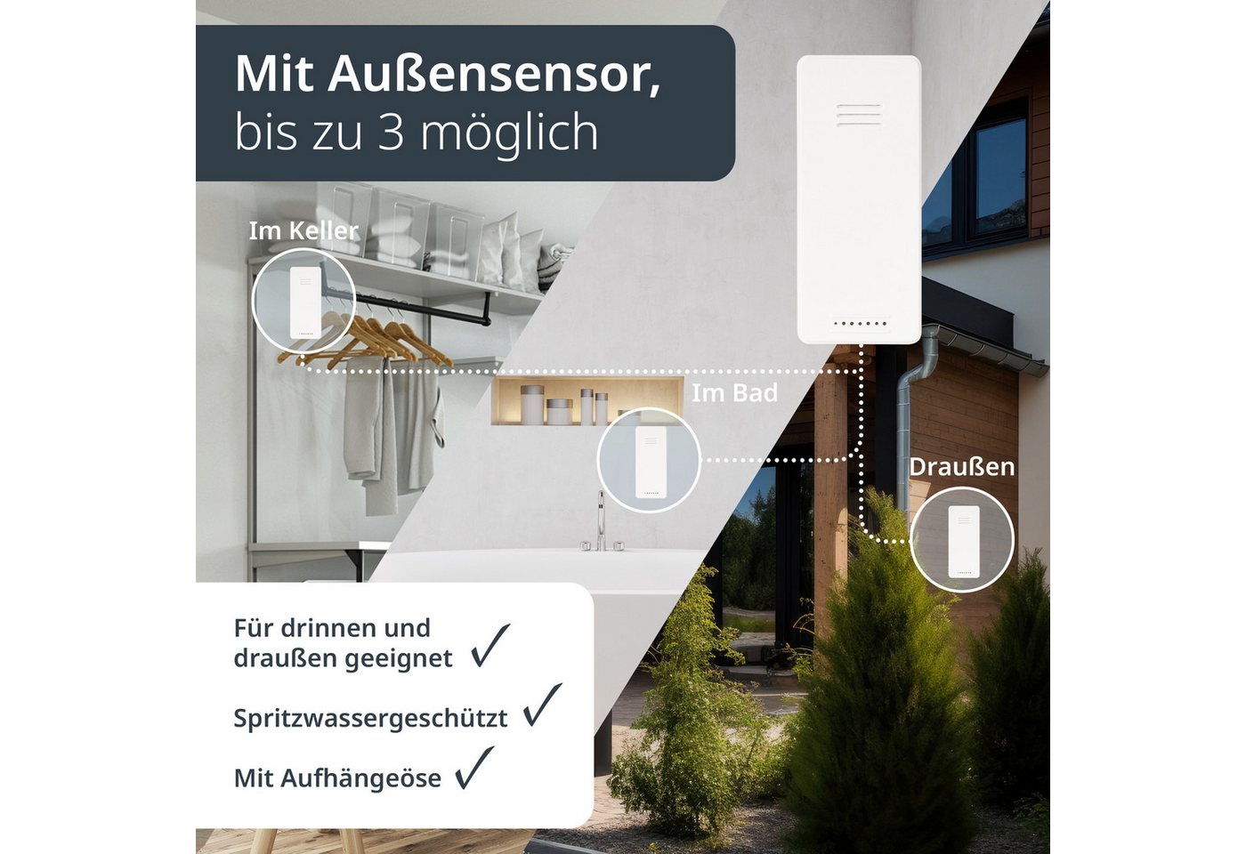 ADE WS1911 Wetterstation (Wetterstation mit Projektion und Funk-Außensensor) Bild 4