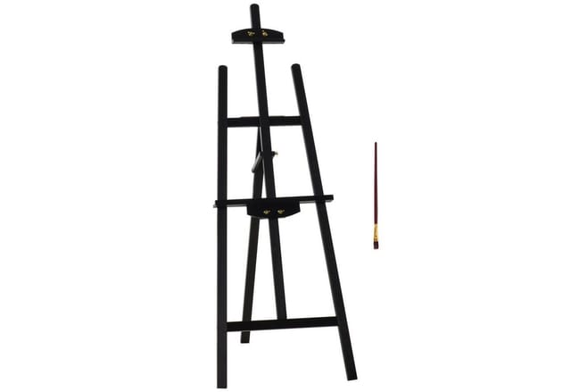 HOMCOM Staffelei Sitz- und Standstaffelei, Schwarz 51,5 x 71,5 x 134,5 cm
