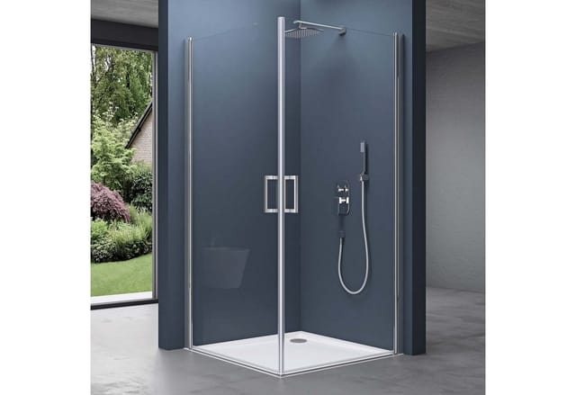 doporro Eckdusche Duschkabine 20mm Verstellbereich mit ESG-Glas Nano-Beschichtung Rav24, BxT: 75x70 cm, Einscheibensicherheitsglas