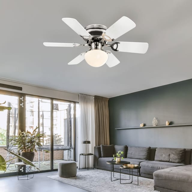 GLOBO LIGHTING Deckenventilator, Deckenventilator LED Deckenlampe weiß graphit wendbar Vor Rücklauf