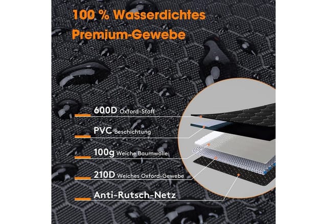 LuxusKollektion Tier-Kofferraumschutzdecke Kofferraumschutz Hund Wasserdicht Universal - 185 x 105 cm