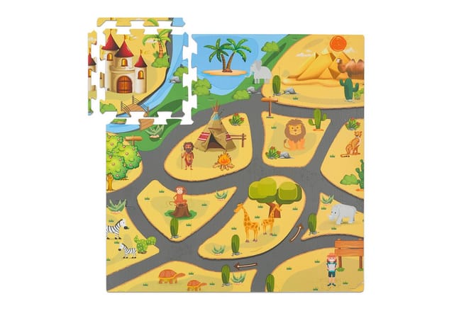 relaxdays Spielmatte Puzzlematte Safari
