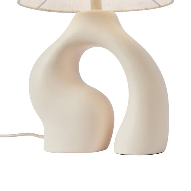 Qazqa Tischleuchte Dahlia, ohne Leuchtmittel, E27, Beige, Japandi, Kunststoff, 1-flammig