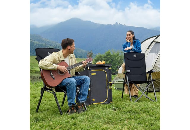 TIMBER RIDGE Campingstuhl Klappstuhl, faltbarer Stuhl mit hoher Lehne und Packmaß (2 St), mit 4-fach verstellbarer Rückenlehne und hochbelastbarem Gestell