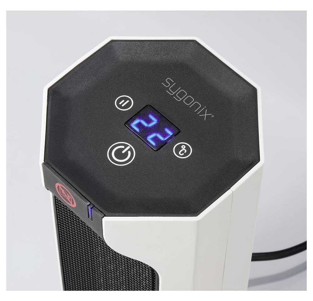 Sygonix Heizgerät SY-6735638 PTC-Heizgerät Weiß, Timer, Mit Ein-/Aus-Schalter, Überhitzungsschutz Bild 2
