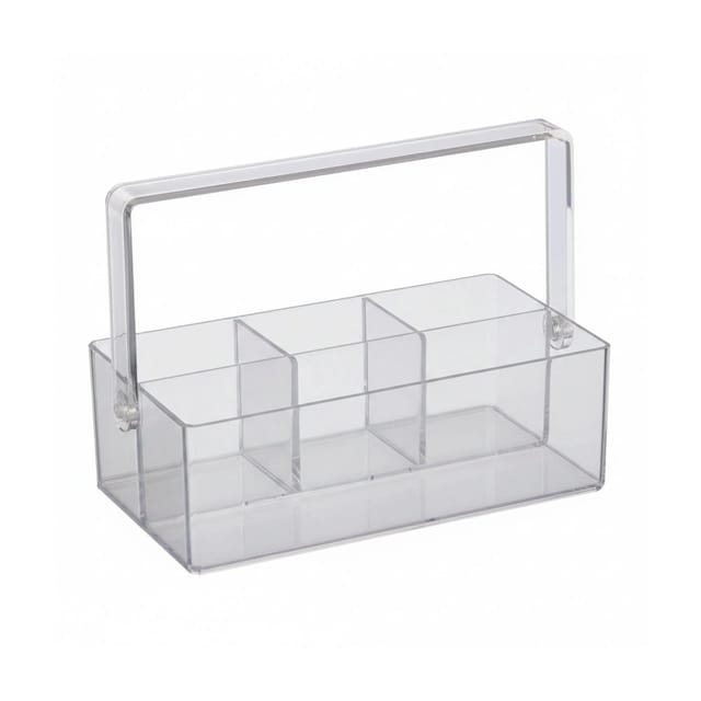 relaxdays Organizer Transparenter Organizer mit Griff