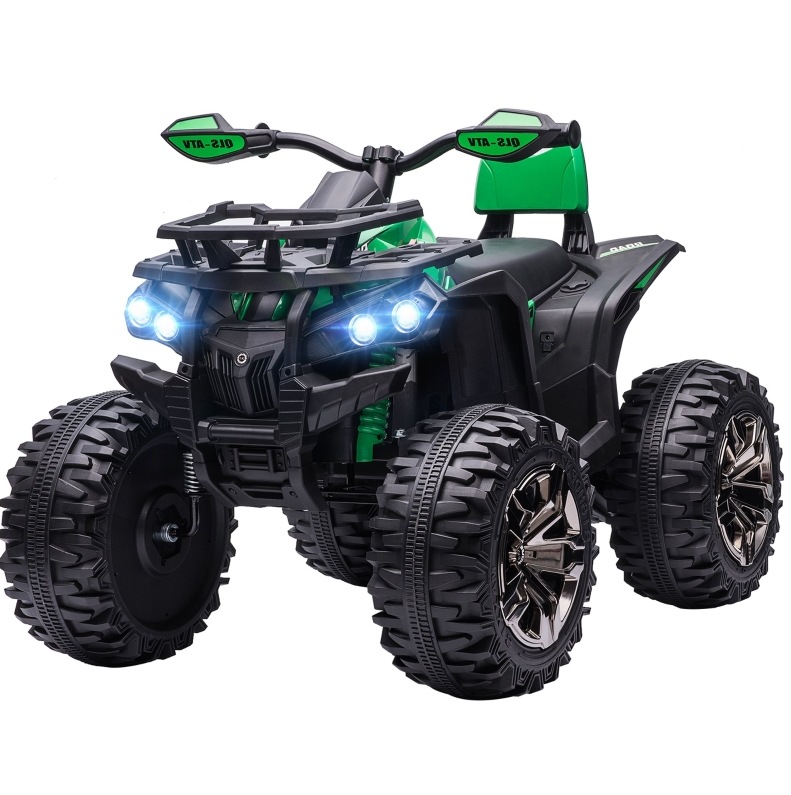 Kinder-elektroquad 12 V Mit Led, Usb/tf-musikplayer, 3–8 Km/h, Grün Modenuit