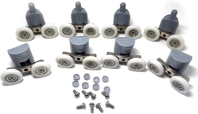 Set Mit 8 Doppelrollen Und Der Dazugehörigen Ersatzhalterung Für Duschtüren - 25 Mm Durchmesser - Referenz: Cy-903ab (25 Mm)