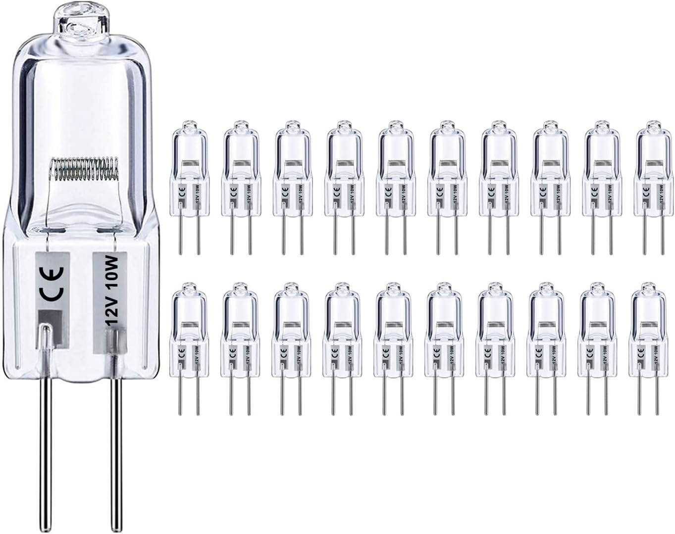 G4-glühbirnen, 20er-packung, 12v 10w Halogenlampen, Doppelstift-g4-fassung, Geeignet Für Schrankbeleuchtung.