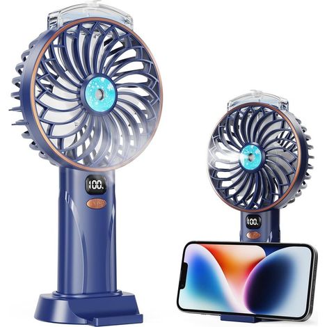 Kompakter, Tragbarer Sprühventilator, Wiederaufladbar Über Usb-c, Mit 5 Geschwindigkeitsstufen, Led-anzeige Und 4000-mah-akku