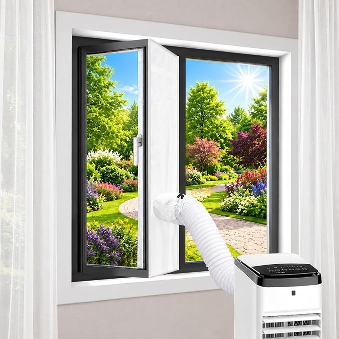 Landrip Klimaanlagen-dichtungsset, 400 X 45 Cm, Fensterdichtungsset Für Mobile Klimageräte, Energieeffizientes Und Bohrfreies Fensterdichtungsset Für Mobile Klimageräte, Hält Das Haus Kühl