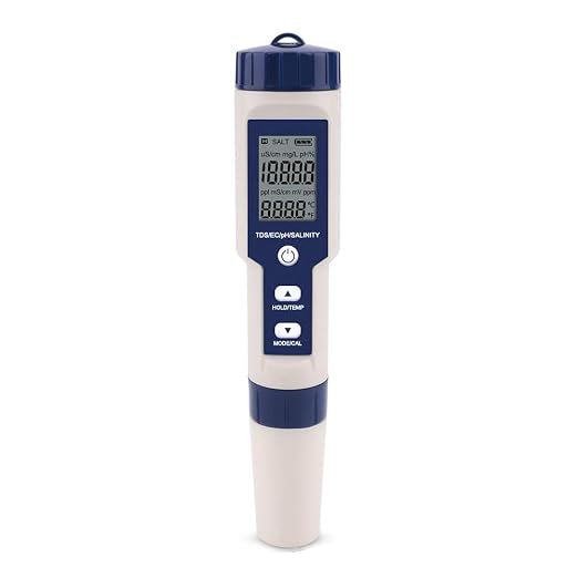Dh12 5-in-1 Digitaltester: Tds/ec/ph-wert/salzgehalt/wassertemperatur Für Hydrokultur/aquarien/schwimmbäder/trinkwasser