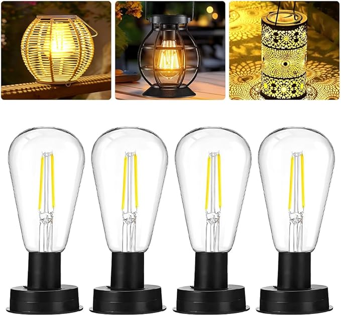 Set Mit 4 Ersatz-solarlampen (7 Cm) Für Gartenleuchten Mit Klarer Led-birne, Ersatz-solarpanel Für Gartenleuchten, Diy-solarlaterne