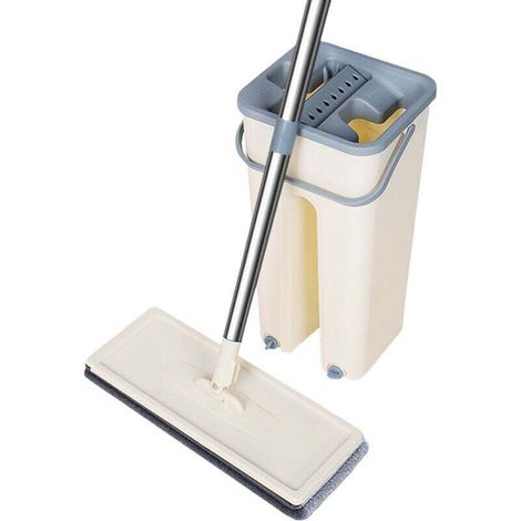Autoclean Mop 360° Mit Eimer, 4 Kammern, Ultra-absorbierende Mikrofaser-wischmopps, Freihändiges Reinigungssystem, Drehbarer Wischmopp Für Hartböden Und Fliesen