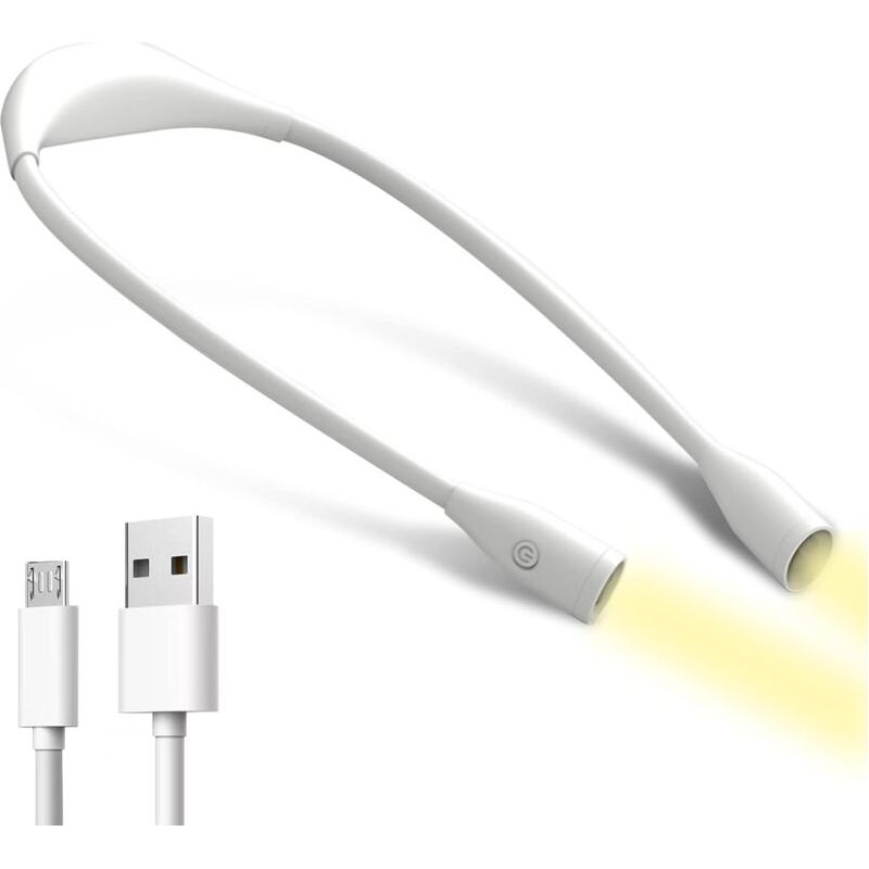 Wiederaufladbare Led-nackenleuchte Mit 3 Einstellbaren Farbtemperaturen, Flexiblem Arm, Zum Lesen, Stricken, Nähen, Campen Und Joggen, Inklusive Usb-kabel