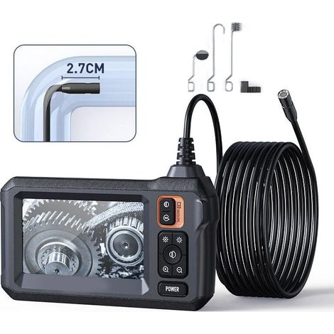 4,3-zoll-hd-endoskopkamera – Ip67 Wasserdicht – Mit 8 Leds – 5 Meter Langes, Halbstarres Kabel – Geeignet Für Beengte Platzverhältnisse