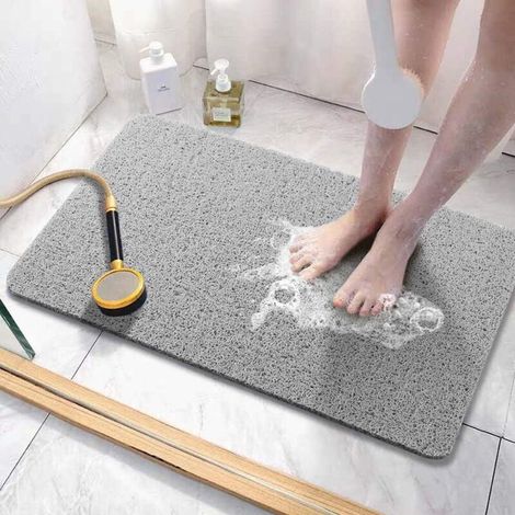 Strukturierte Badematte Für Die Badewanne, Rutschfest Und Komfortabel Mit Abfluss, Pvc-luffa-badematte Für Nassbereiche, Schnelltrocknend, 61 X 40,6 Cm