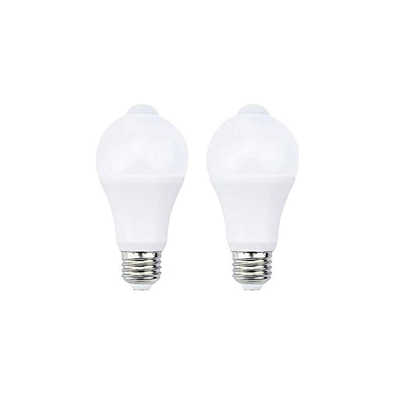 2er-pack A60 E27 12w 2700k Warmweiße Led-lampen, 220v, 700lm, Mit Pir-bewegungsmelder, Ersetzt 70w Halogenlampen Für Treppenhaus, Flur Und Garage