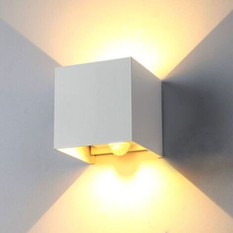 Led-wandleuchte Mit Bewegungsmelder, 6 W, Warmweißes Licht 3000 K, Automatische Ein-/ausschaltfunktion, Für Den Innen- Und Außenbereich (schlafzimmer, Garten, Einfahrt)