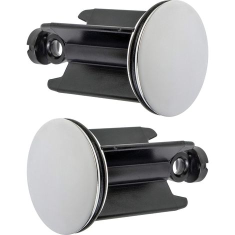 Set Mit 2 Universal-waschbeckenstöpseln, 40 Mm – Verchromtes Messing – Mit Gummidichtung – Höhenverstellbar – 6,5 Bis 8,5 Cm